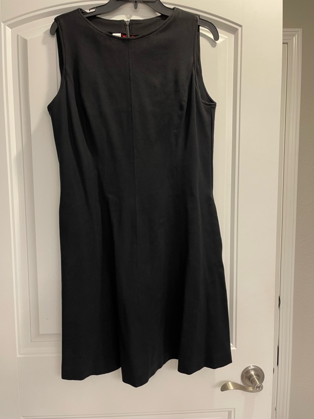 Spanx Size L The Perfect Fit & Flare Black Ponte Sleeveless skater Dress 20381R - Picture 4 of 10